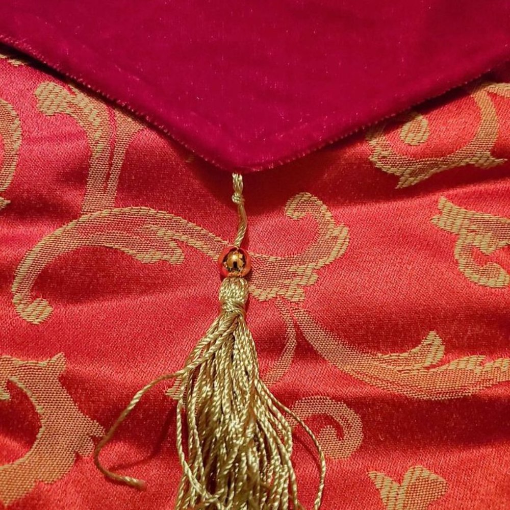 Christmas Stocking tassel red gold filigree HP - Picture 5 of 5